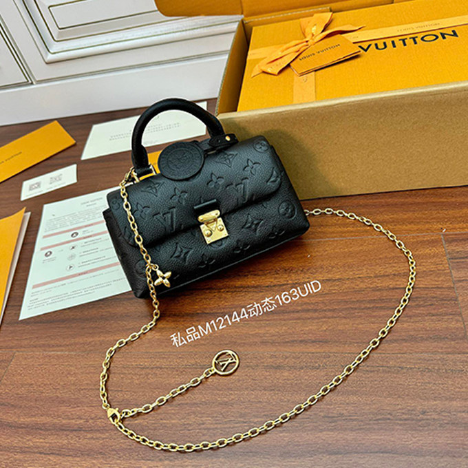 lv louis vuitton nano madeleine black empreinte leather hand bag #m12144